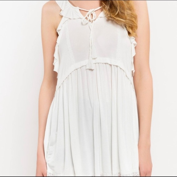 POL Sweet Boho Ivory Ruffle Tank Top - Picture 5 of 5